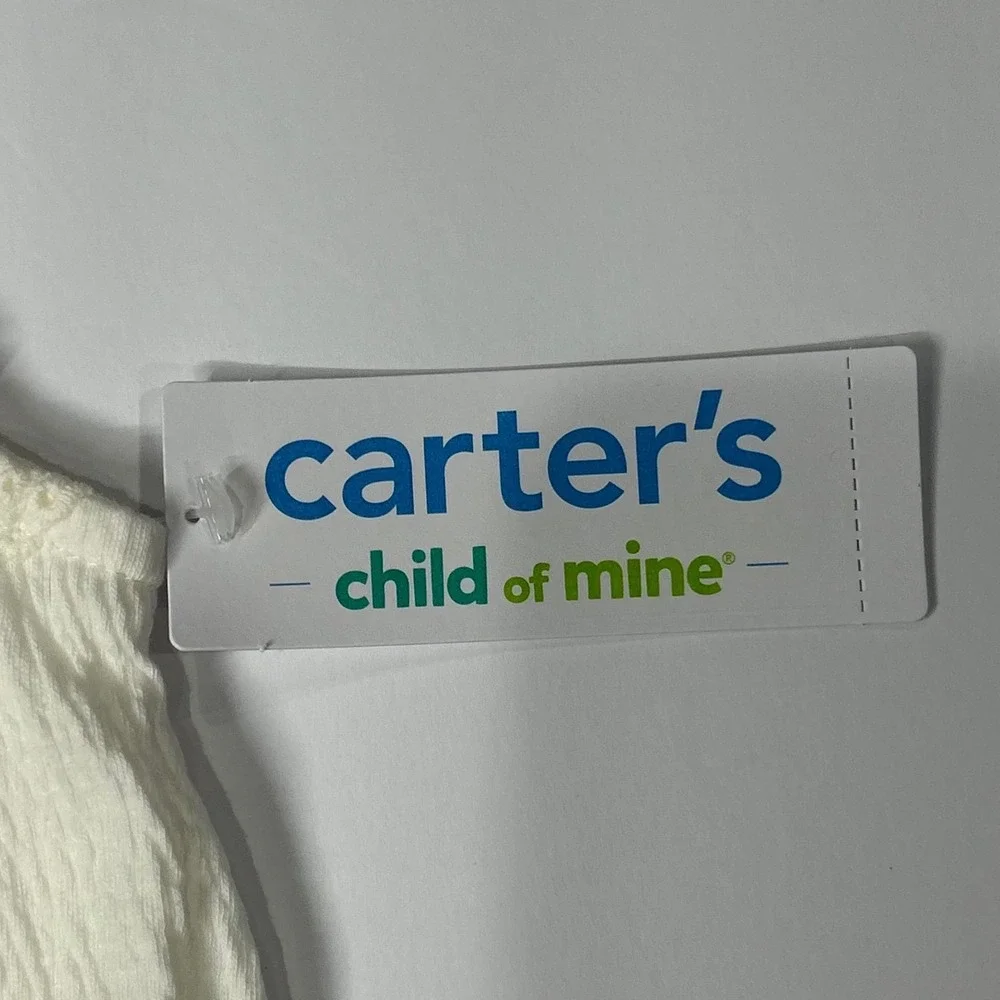Carters Child of Mine Ivory Ruffle Eyelet Bodysuit Top 24M White Bodysuit New